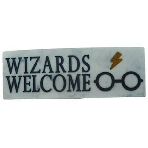 Harry Potter Wizards Welcome Resin‎ Desk Sign - NEW - 8" by 2.5"